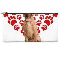 Vizsla Gifts T- Shirt Cool Vizsla Valentine Heart Paw Vizsla Dog Lover Valentine Costume T- Shirt Pencil Case by maxcute