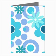 Flowers Pearls And Donuts Pastel Teal Periwinkle Teal White  Greeting Cards (pkg Of 8) by Mazipoodles