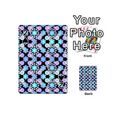 Bitesize Flowers Pearls And Donuts Bubblegum Blue Purple White Playing Cards 54 Designs (mini) by Mazipoodles