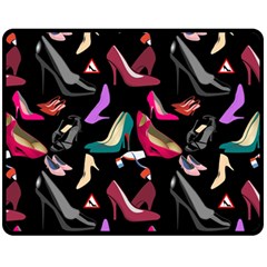 Heels Shoes Pattern Feminine Art One Side Fleece Blanket (medium) by Ravend