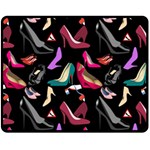 Heels Shoes Pattern Feminine Art One Side Fleece Blanket (Medium) 60 x50  Blanket Front