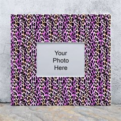 Leopard White Wall Photo Frame 5  X 7  by DinkovaArt