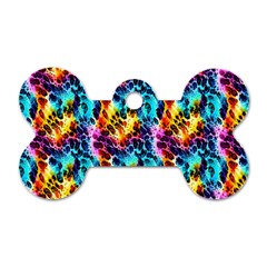 Rainbow Leopard 2 Dog Tag Bone (one Side) by DinkovaArt