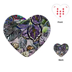 Dark Leaves Playing Cards Single Design (heart) by DinkovaArt