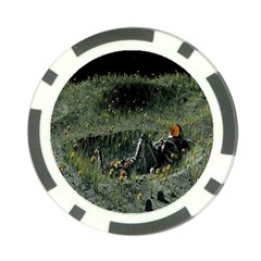 Astronaut Lying In Flowers Fantasy Poker Chip Card Guard by artworkshop