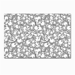 Black And White Alien Drawing Motif Pattern Postcard 4 x 6  (pkg Of 10) by dflcprintsclothing