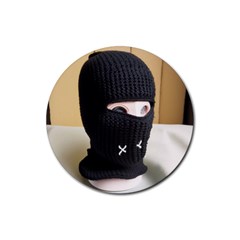 Ski Mask  Rubber Coaster (round) by Holyville