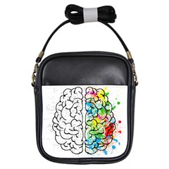 Brain-mind-psychology-idea-drawing Girls Sling Bag by Jancukart