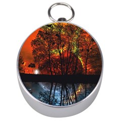 Space Nature Fantasy Trees Silver Compasses by Ravend