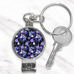 Dark Floral Nail Clippers Key Chain by fructosebat