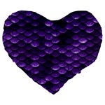 Purple Scales! Large 19  Premium Heart Shape Cushions Front