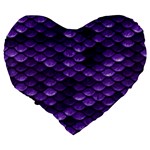 Purple Scales! Large 19  Premium Heart Shape Cushions Back