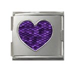 Purple Scales! Mega Link Heart Italian Charm (18mm) Front