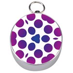 Purple Blue Repeat Pattern Silver Compasses Front