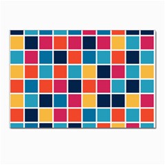 Square Plaid Checkered Pattern Postcards 5  X 7  (pkg Of 10) by Ravend