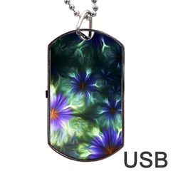 Fractalflowers Dog Tag Usb Flash (one Side) by Sparkle