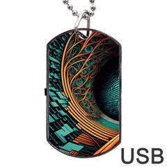 Big Data Abstract Abstract Background Backgrounds Dog Tag Usb Flash (one Side) by Pakemis