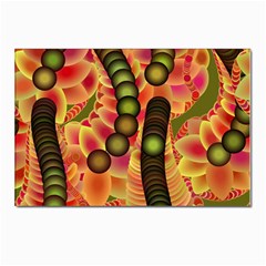 Abstract Background Digital Green Postcards 5  X 7  (pkg Of 10) by Ravend