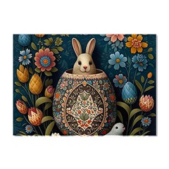 Easter Bunny Rabbit Flowers Easter Happy Easter Crystal Sticker (a4) by Jancukart