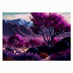 Landscape Landscape Painting Purple Purple Trees Large Glasses Cloth Front