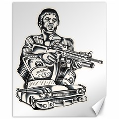 Scarface Movie Traditional Tattoo Canvas 11  X 14  by tradlinestyle