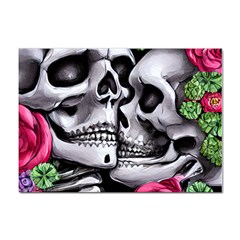 Black Skulls Red Roses Sticker A4 (10 Pack) by GardenOfOphir