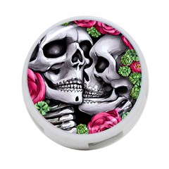 Black Skulls Red Roses 4-port Usb Hub (one Side) by GardenOfOphir