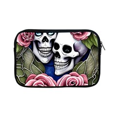 Skulls And Flowers Apple Ipad Mini Zipper Cases by GardenOfOphir