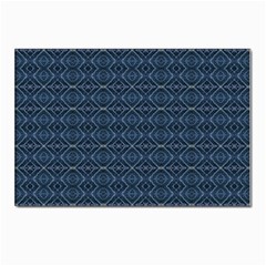 Blue Diamonds Motif Fancy Pattern Design Postcards 5  X 7  (pkg Of 10) by dflcprintsclothing