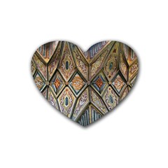 Church Ceiling Mural Architecture Rubber Coaster (heart) by Ravend