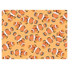 Fish Clownfish Orange Background One Side Premium Plush Fleece Blanket (extra Small) by Ravend