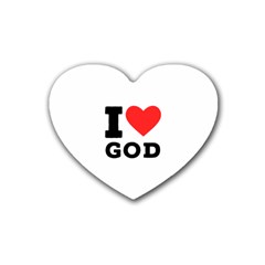 I Love God Rubber Heart Coaster (4 Pack) by ilovewhateva