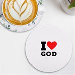 I love god UV Print Round Tile Coaster Front