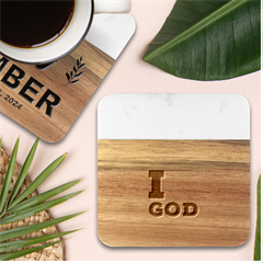 I Love God Marble Wood Coaster (square) by ilovewhateva