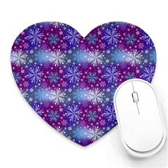 Snow White Blue Purple Tulip Heart Mousepad by Pakemis