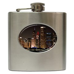 Chicago City Architecture Downtown Hip Flask (6 Oz) by Ravend