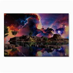 Lake Galaxy Stars Science Fiction Postcard 4 x 6  (pkg Of 10) by Uceng