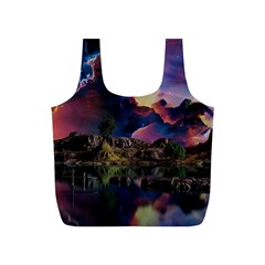 Lake Galaxy Stars Science Fiction Full Print Recycle Bag (s) by Uceng