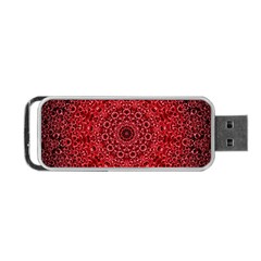 Red Wallpaper Mandala Pattern Art Portable Usb Flash (one Side) by Uceng