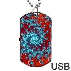 Fractal Pattern Background Dog Tag Usb Flash (one Side) by Uceng