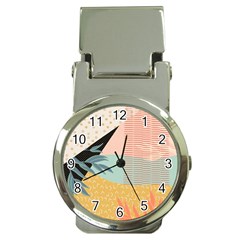 Leaves Pattern Design Colorful Money Clip Watches by Uceng