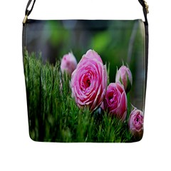 Flowers Flap Closure Messenger Bag (l) by artworkshop