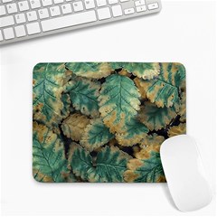 Colored Close Up Plants Leaves Pattern Small Mousepad by dflcprintsclothing