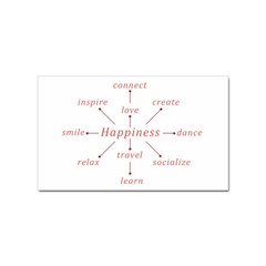 Happiness Typographic Style Concept Sticker (rectangular) by dflcprintsclothing