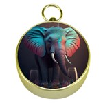 Ai Generated Elephant Tusks Trunk Wildlife Africa Gold Compasses Front