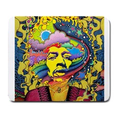 Psychedelic Rock Jimi Hendrix Large Mousepad by Jancukart