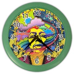 Psychedelic Rock Jimi Hendrix Color Wall Clock by Jancukart