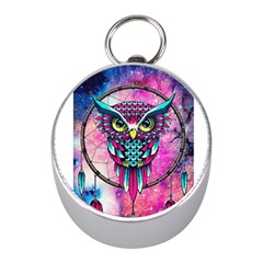 Owl Dreamcatcher Mini Silver Compasses by Jancukart