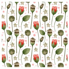 Poppies Red Poppies Red Flowers Wooden Puzzle Square by Ravend