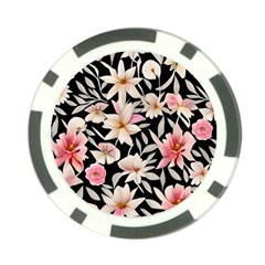 Botanical Flowers Poker Chip Card Guard by GardenOfOphir